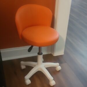Adjustable Orange Home Office Task Chair - Compact Swivel Seat